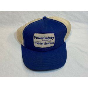 PowerSafety International Training Services Vintage Blue Mesh Trucker Hat Patch